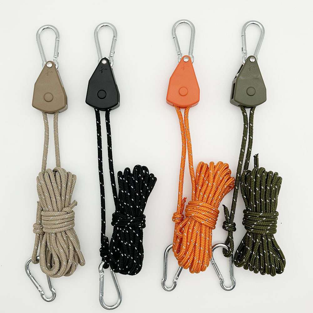 High Quality Outdoor Camping Accessories Heavy-Duty Adjustable Rope Pulley Lock Buckle Tent Rope