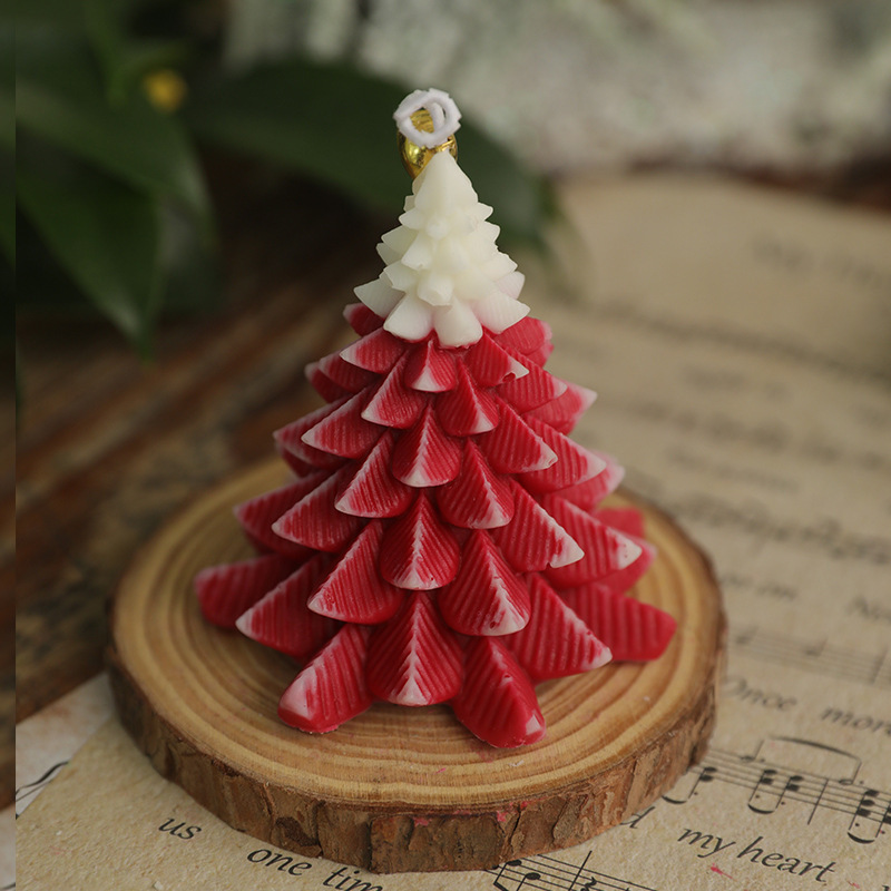 Custom Christmas candle gift decoration Christmas tree art candle aromatherapy scented soy wax candle