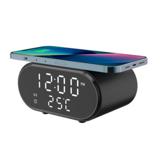 2-in-1 alarm clock wireless charger 15W office desktop charger with clock mini fashionable alarm clock