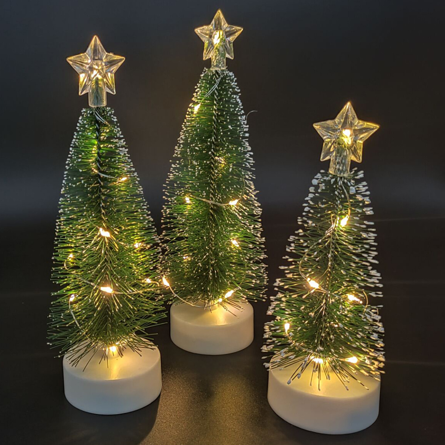 Creative handmade table top decoration Christmas tree candle light electronic candles with Christmas tree lights