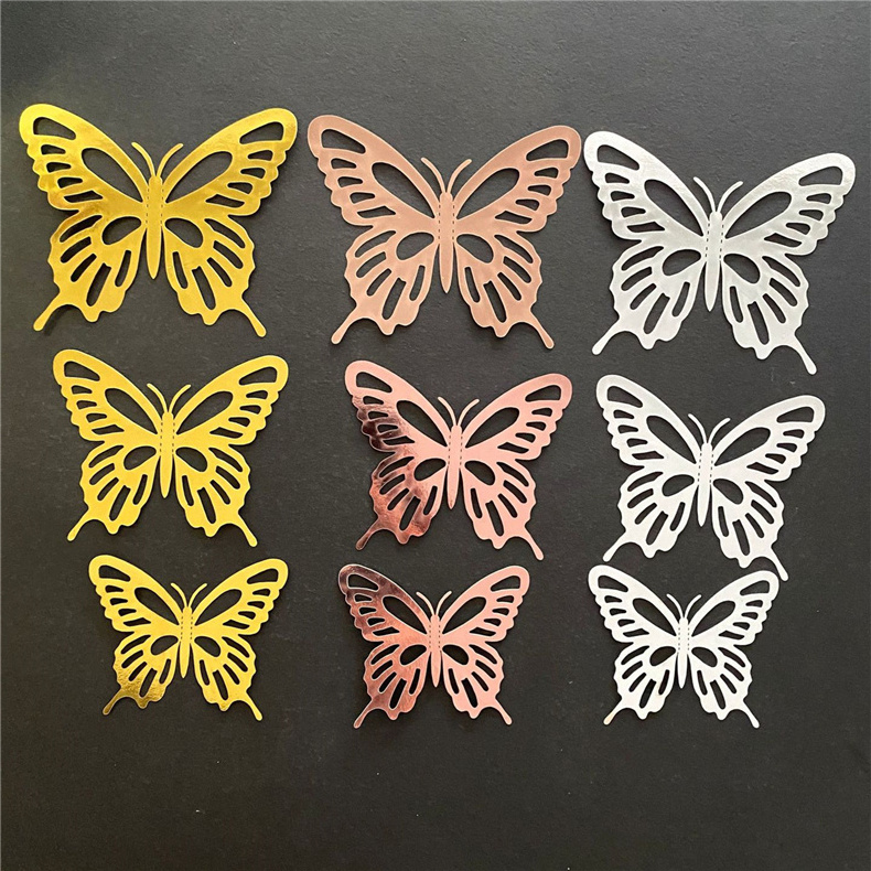 Hollow 3D butterfly Sticker party wedding home decoration butterfly wall sticker Art Decals