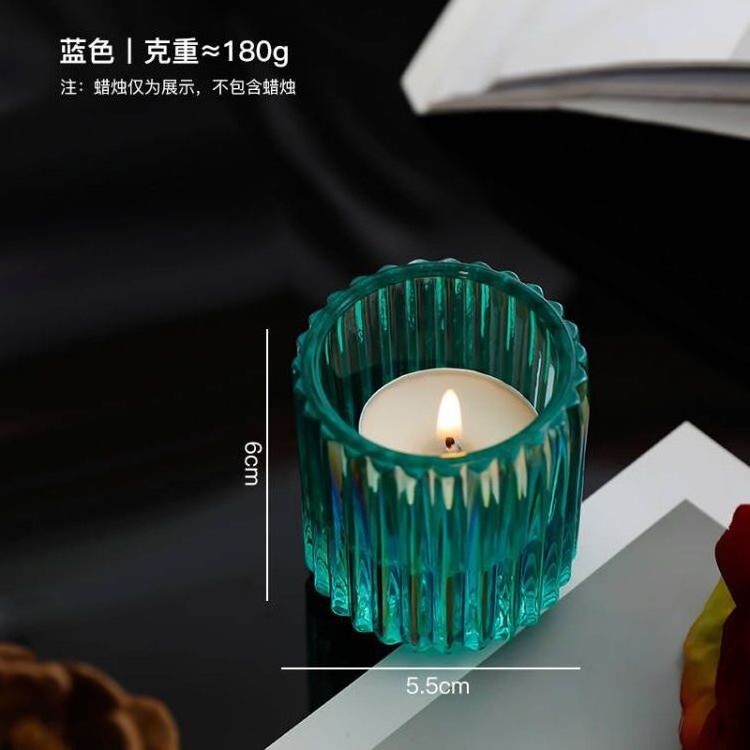 Nordic light luxury glass candle holder dinner atmosphere decoration ornaments scented candle holder