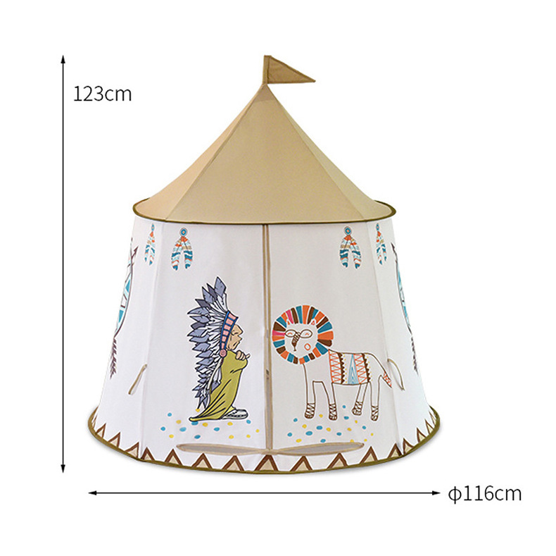 Wholesale indian lion children princess tent play house boy big yurt toy baby fence indoor tent