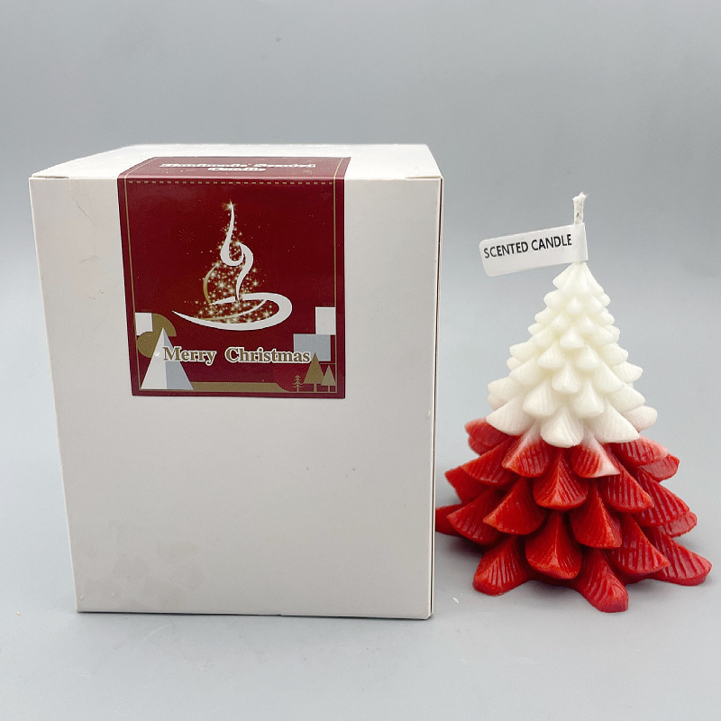 Custom Christmas candle gift decoration Christmas tree art candle aromatherapy scented soy wax candle