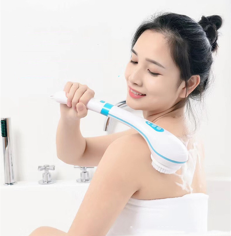 Factory direct sales net red electric massage bath brush multi-function long handle back rubbing shower face bath brush