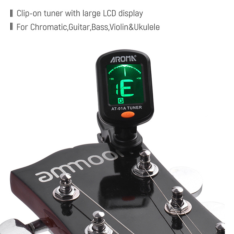 Wholesale Oem Classical Guitar Tuner Clip-On LCD Display Chromatic Violin Ukulele Bass Tuner For Guitar Accordeur de guitare