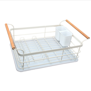 Hot selling Japanese style iron art double layer dish rack metal storage rack