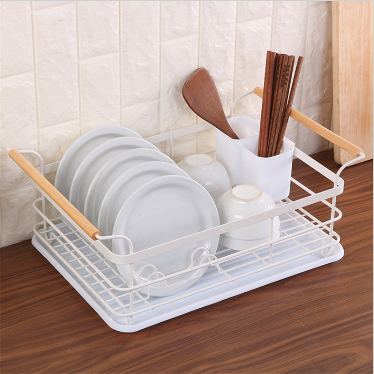 Hot selling Japanese style iron art double layer dish rack metal storage rack