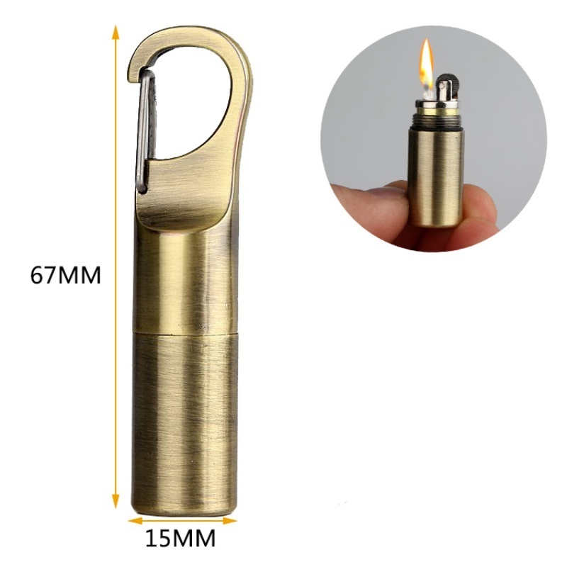 Hanging Mini Kerosene Capsule Gasoline Lighter Outdoor Tools Key Chain Buckle Lighter