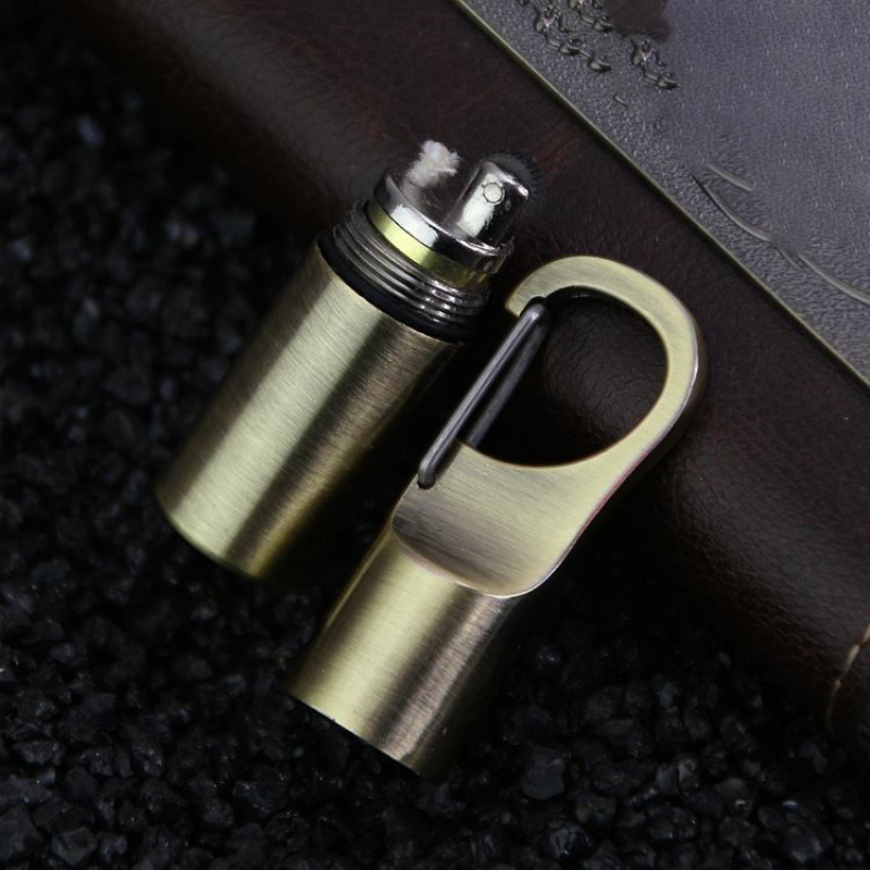 Hanging Mini Kerosene Capsule Gasoline Lighter Outdoor Tools Key Chain Buckle Lighter