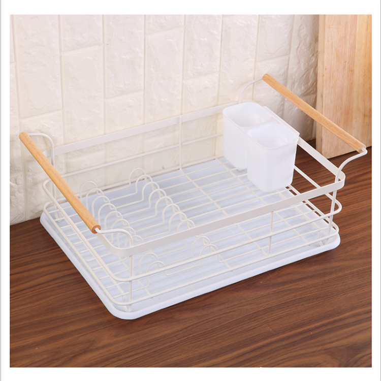 Hot selling Japanese style iron art double layer dish rack metal storage rack