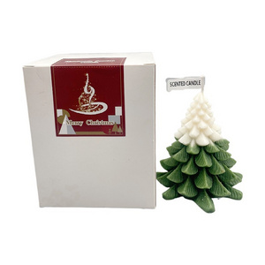 Custom Christmas candle gift decoration Christmas tree art candle aromatherapy scented soy wax candle