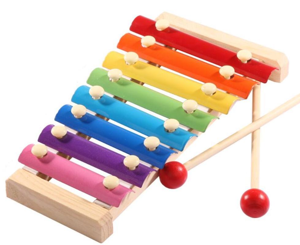 8 tones musical instrument toy kids wooden xylophone toy knock harp toy