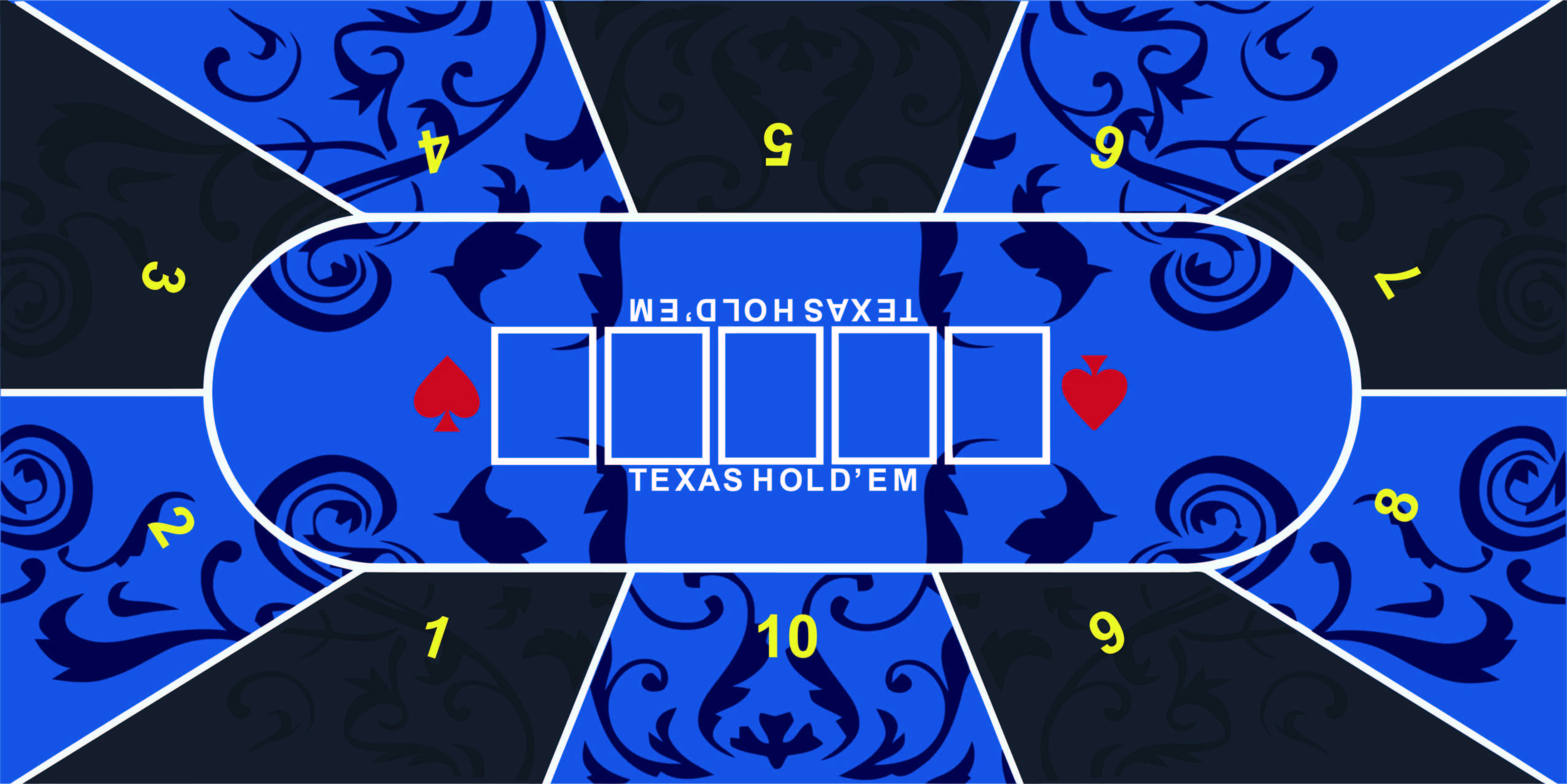 Factory Price 1.8m Printed Rubber Texas Poker Table Mats Rectangle Square Poker Table Cloth Protector Table Cover