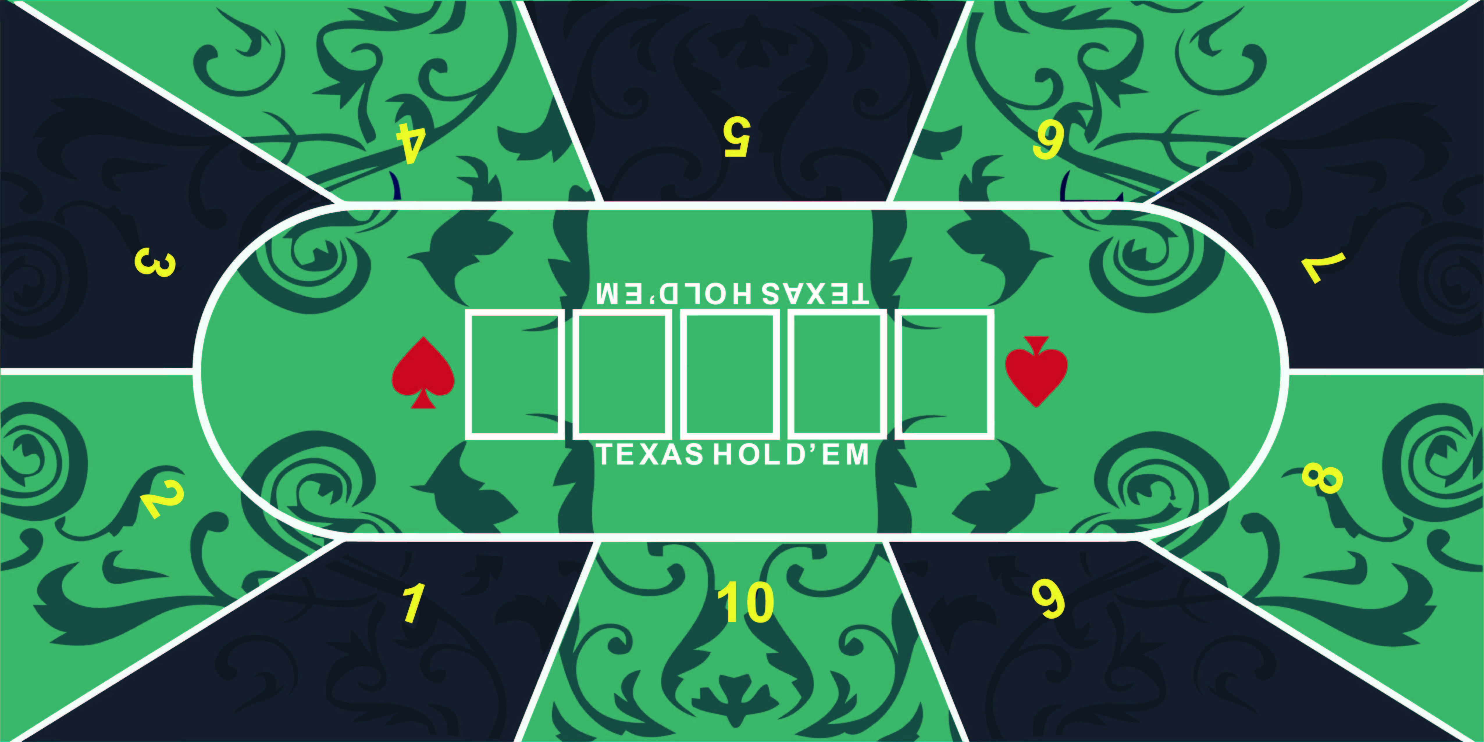 Factory Price 1.8m Printed Rubber Texas Poker Table Mats Rectangle Square Poker Table Cloth Protector Table Cover