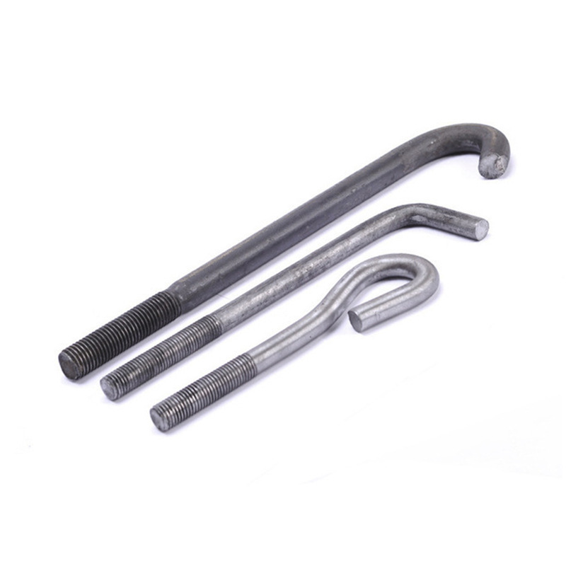 Custom Steel Galvanized Right Angle Hook J Shaped L Foundation Anchor Bolts