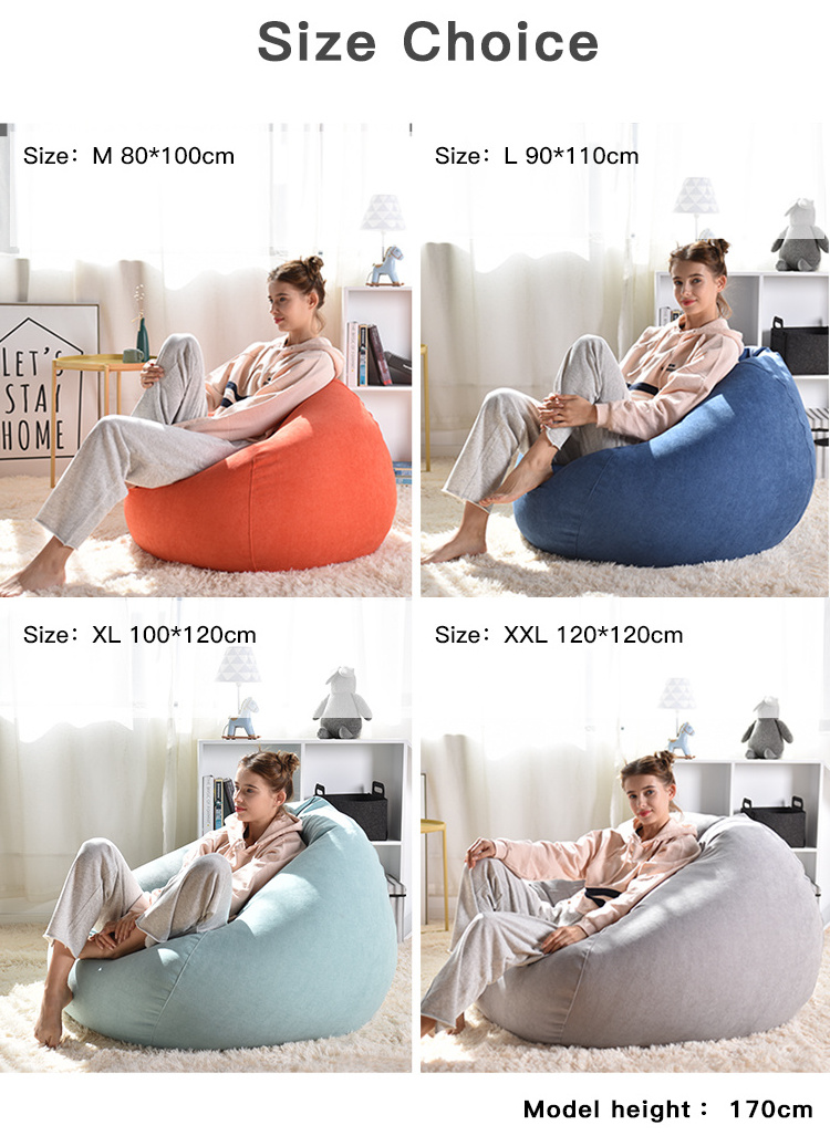 YJ Velvet Bean Bag Chair Cover (No filling) for Adults Bedroom Corner Couch Cover Living Room Sofa Lounger