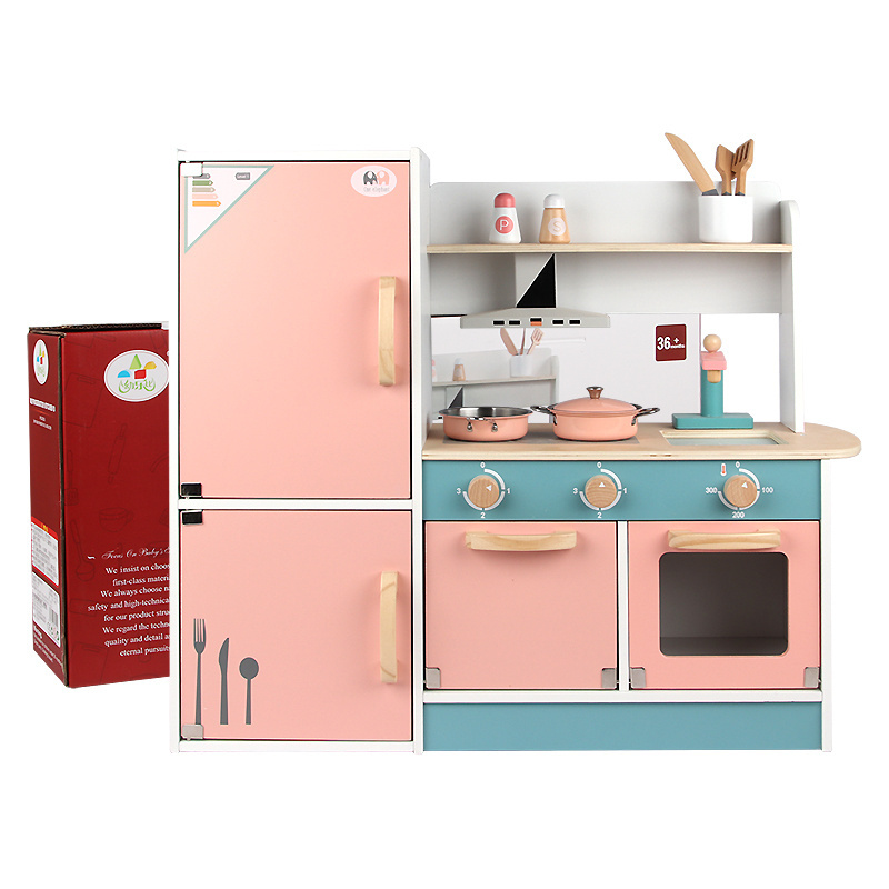 New Design Wooden Kitchen Refrigerator Style D Play Set For Children Kitchen Set Pretend Play Wooden Toys For Kids