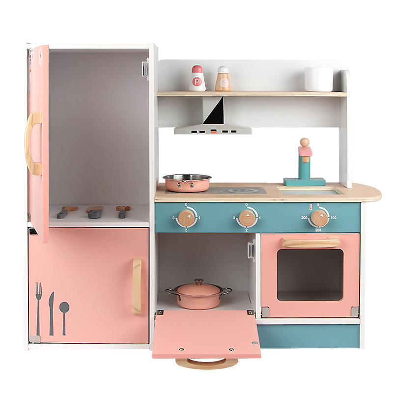 New Design Wooden Kitchen Refrigerator Style D Play Set For Children Kitchen Set Pretend Play Wooden Toys For Kids