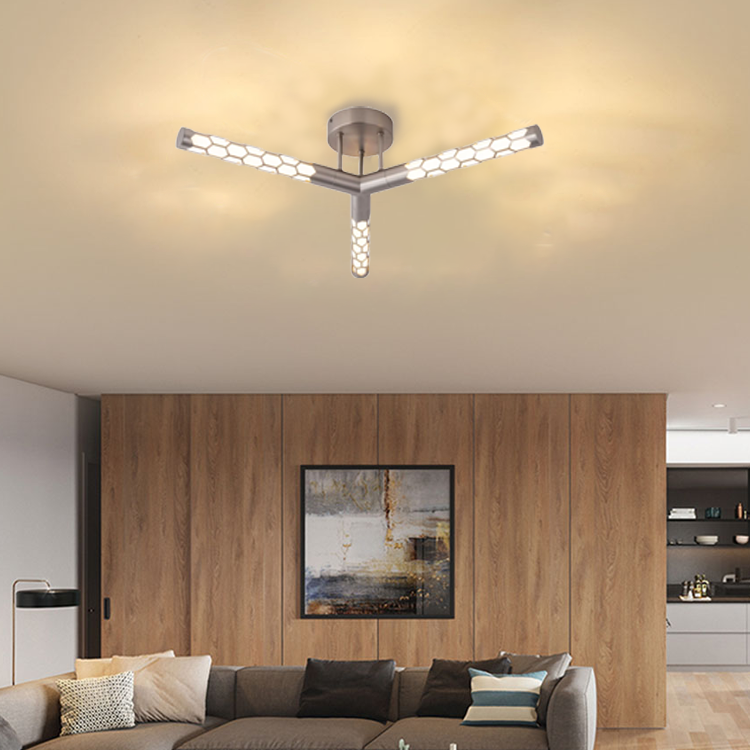 Matte sand nickel acrylic LED ceiling light