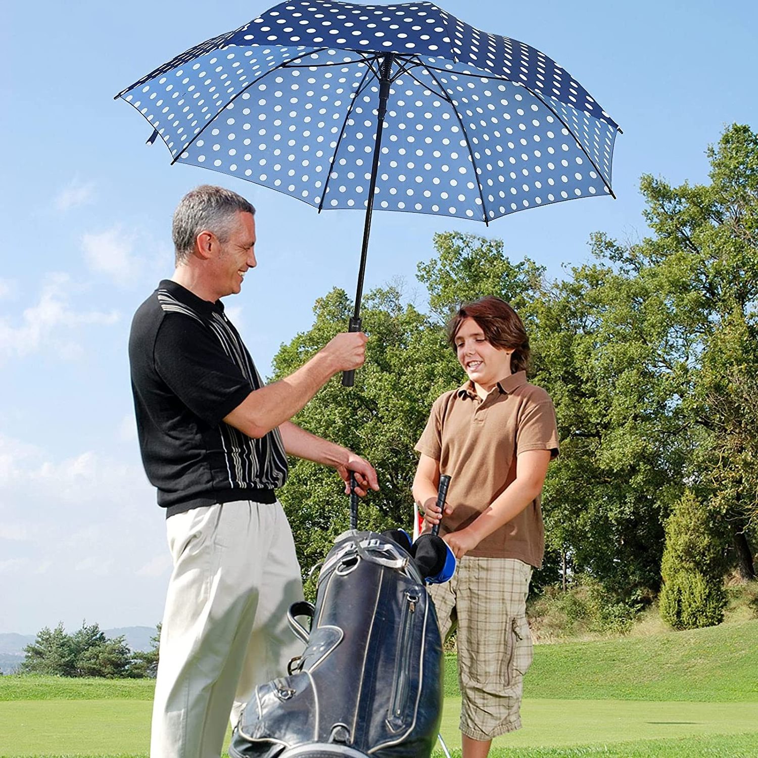 Golf Umbrella 68/62/58 Inch Large Oversize Double Canopy Vented Automatic Open Stick Umbrellas for Men and Women