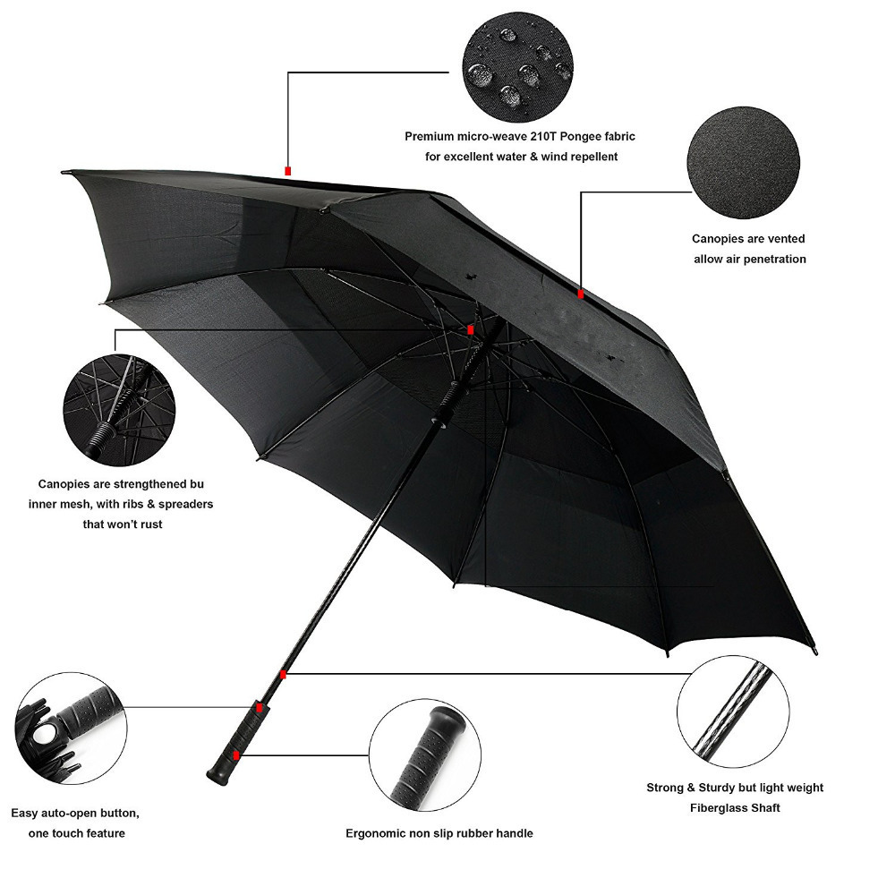 30 inch 8 ribs straight golf umbrella umbrella