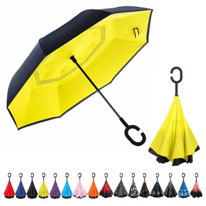 2018 new design 23inch 8k upside down reverse umbrella with c handle