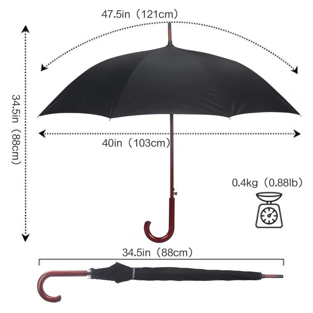 48 Inch Wooden Umbrella - Automatic Open Classic Umbrellas