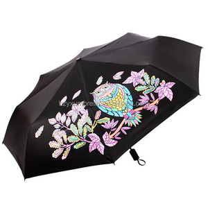 Hot sale folding color changing umbrella magic owl umbrella