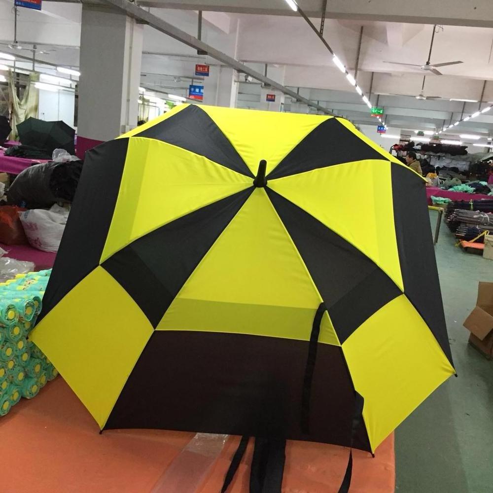 Extra Large Golf Umbrella Double Canopy Vented Square Umbrella Windproof Automatic Open 62 Inch Oversize Stick Umbrella for Men