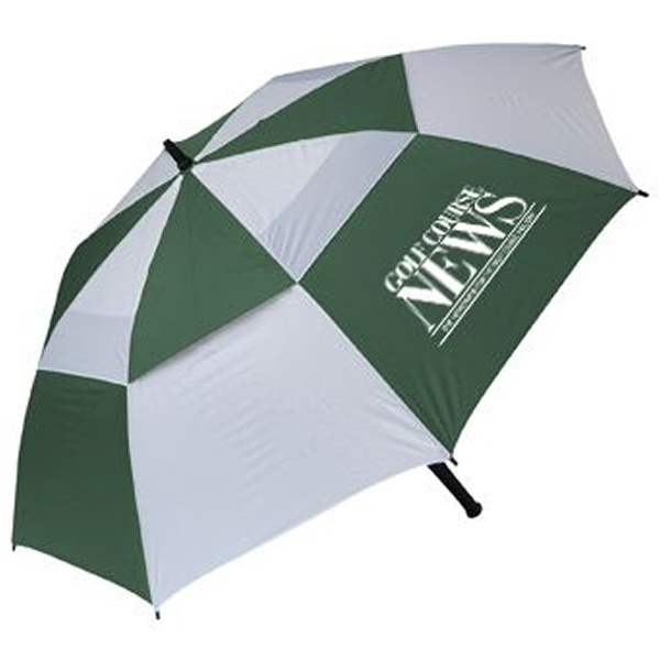 Windproof Green/White Umbrella,Vented Green and White Golf Umbrella