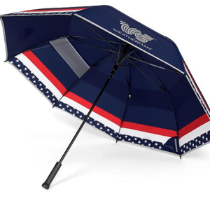 UPF 50+ sun protection, a mesh pockets for storage and a non-slip golf umbrella