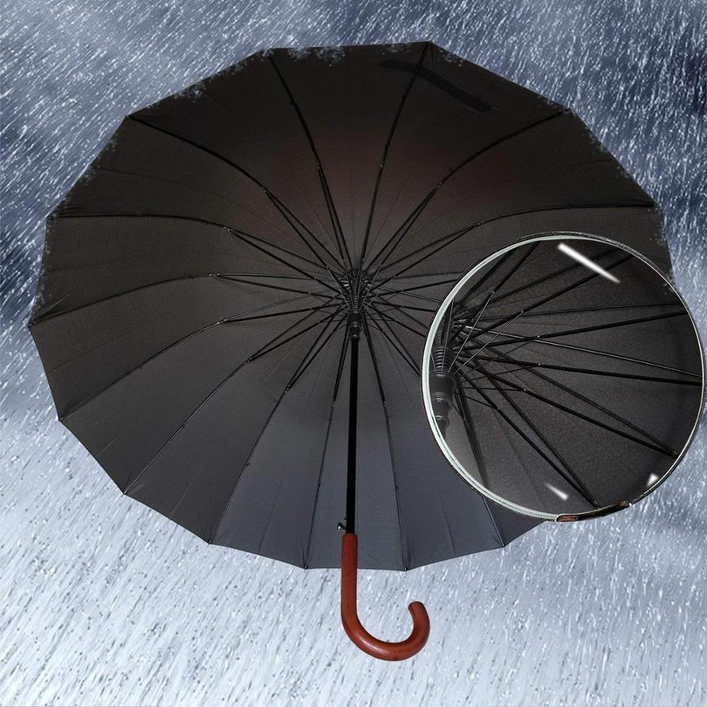 Windproof Umbrella Royal Walk - Black Large 54 Inches Automatic Open Umbrella Oversized for 2 Persons