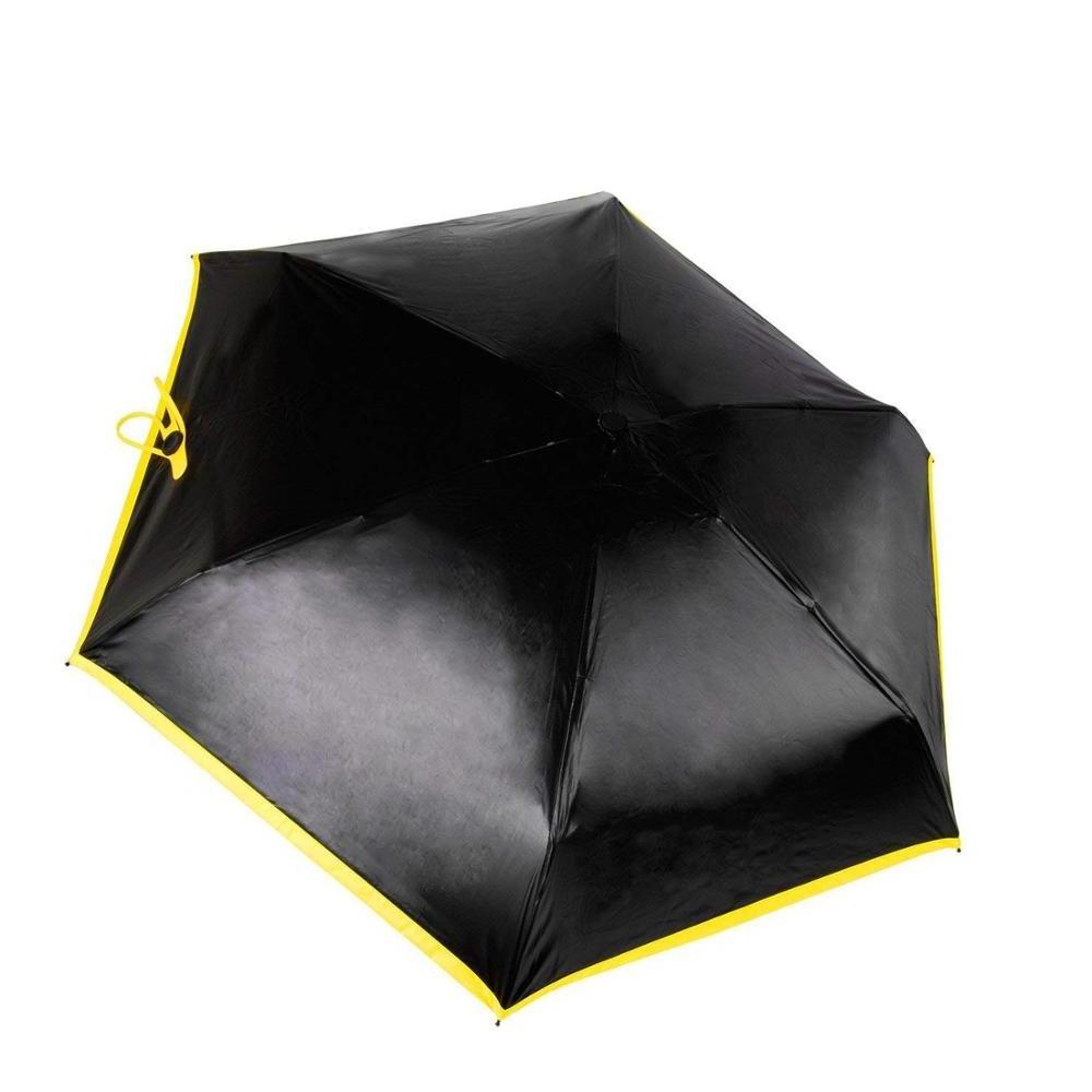 Sun Protection Umbrella Mini Travel Anti-UV Parasol UPF 50+. 6.7'' Length 5 Folding Compact Pocket Umbrella.