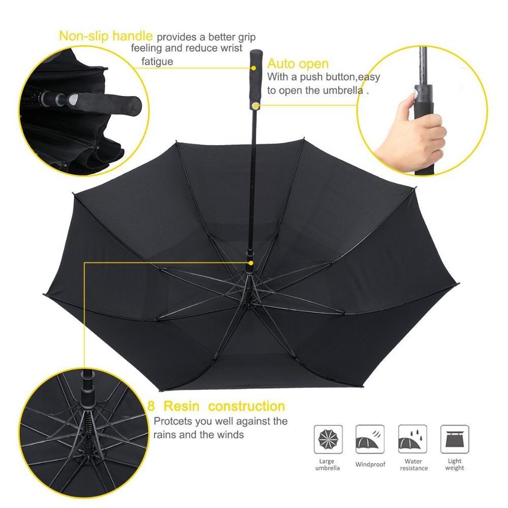 68 Inch - Large Rain Umbrella Oversize Windproof Umbrella Double Canopy for Men