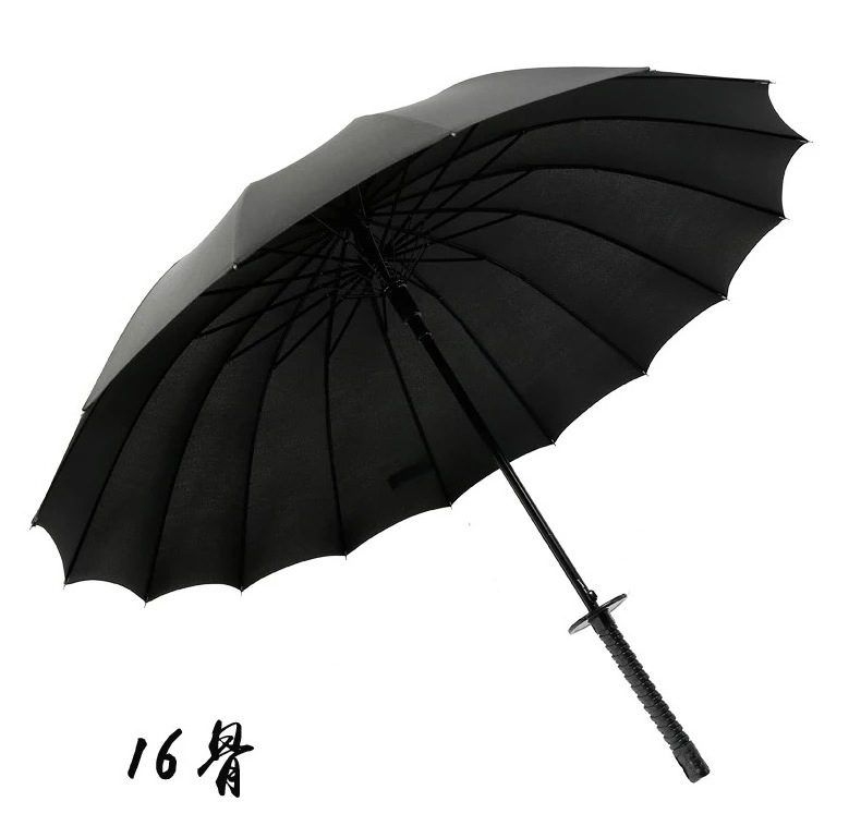 New Design Black Gun Japanese Samurai Sword Handle Straight Umbrella