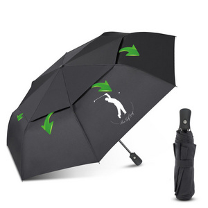 42inch Canopy automatically opens/closes at the touch of a button Umbrella with Wind Vent