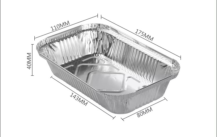 Disposable Food Grade Aluminum Foil Baking Pan 100pcs 450ml Aluminium Foil Container Small Silver Foil Tray With Lid2025