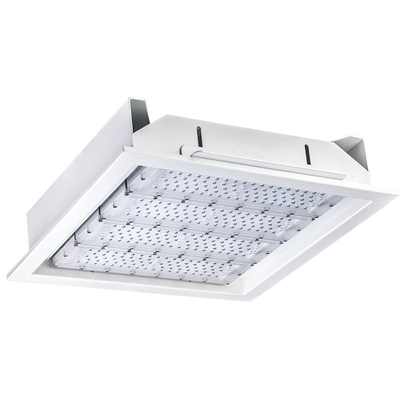 ZGSM IP65 IK10 CE RoHS 60W 100W 120W 150W  200W 240 watt LED Recessed Canopy Gas Station Lights