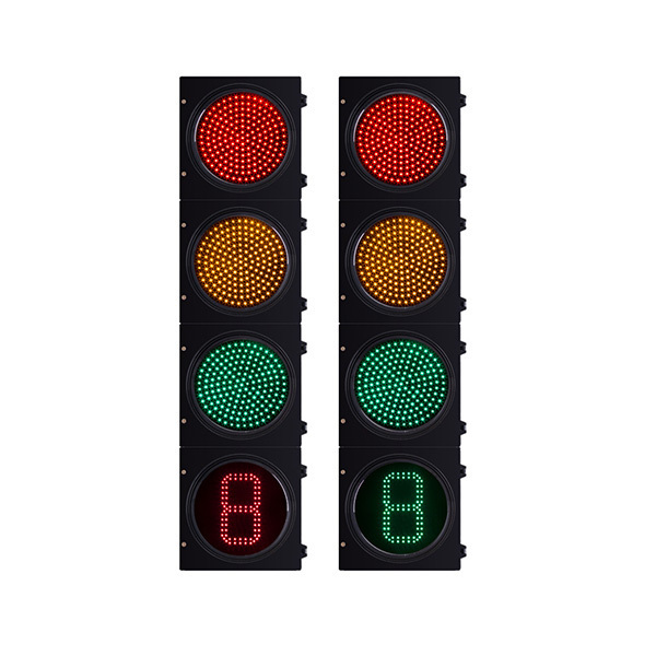 Red Yellow Green LED Traffic Light with Digital Countdown Timer 300mm for Driveway