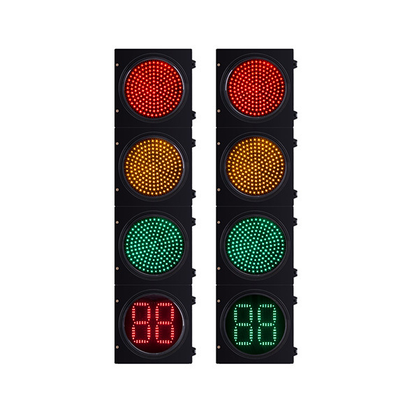 Red Yellow Green LED Traffic Light with Digital Countdown Timer 300mm for Driveway