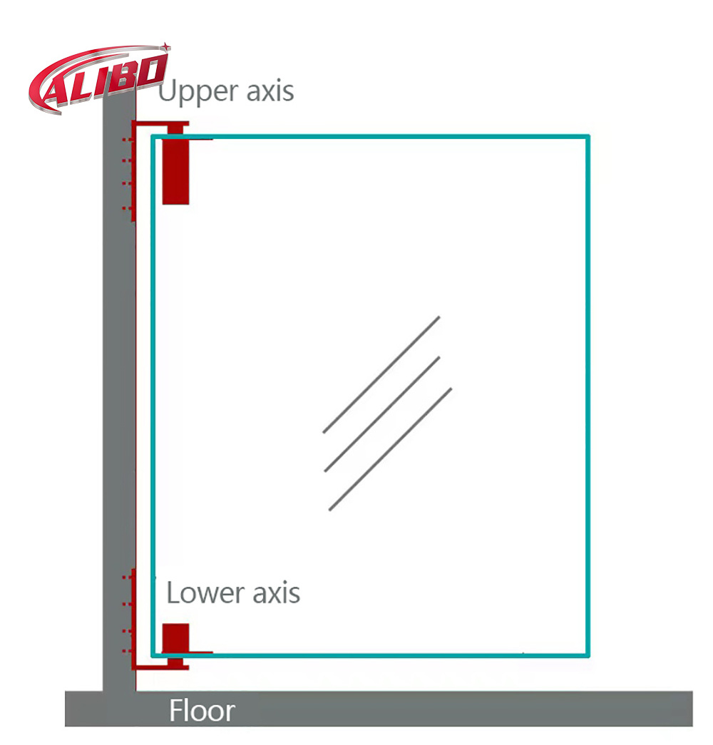 Two-way opening bearing pivot revolving door 180 degree upper and lower axis hinge suitable for restaurant kitchens Door Rebound