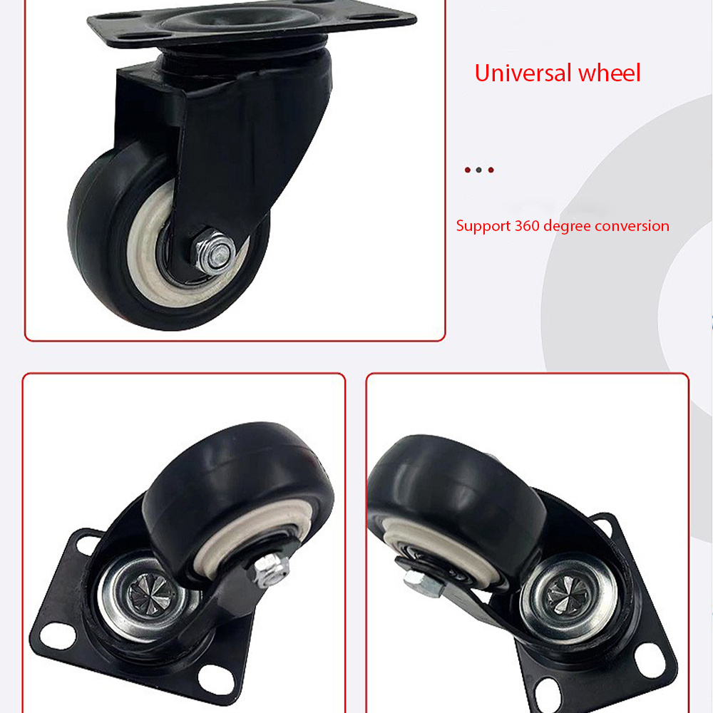 Rts 1.5inch 40mm M10 Stem Small Swivel Ball Bearing Pu/pvc Lockable Metal Caster Wheels With Brake