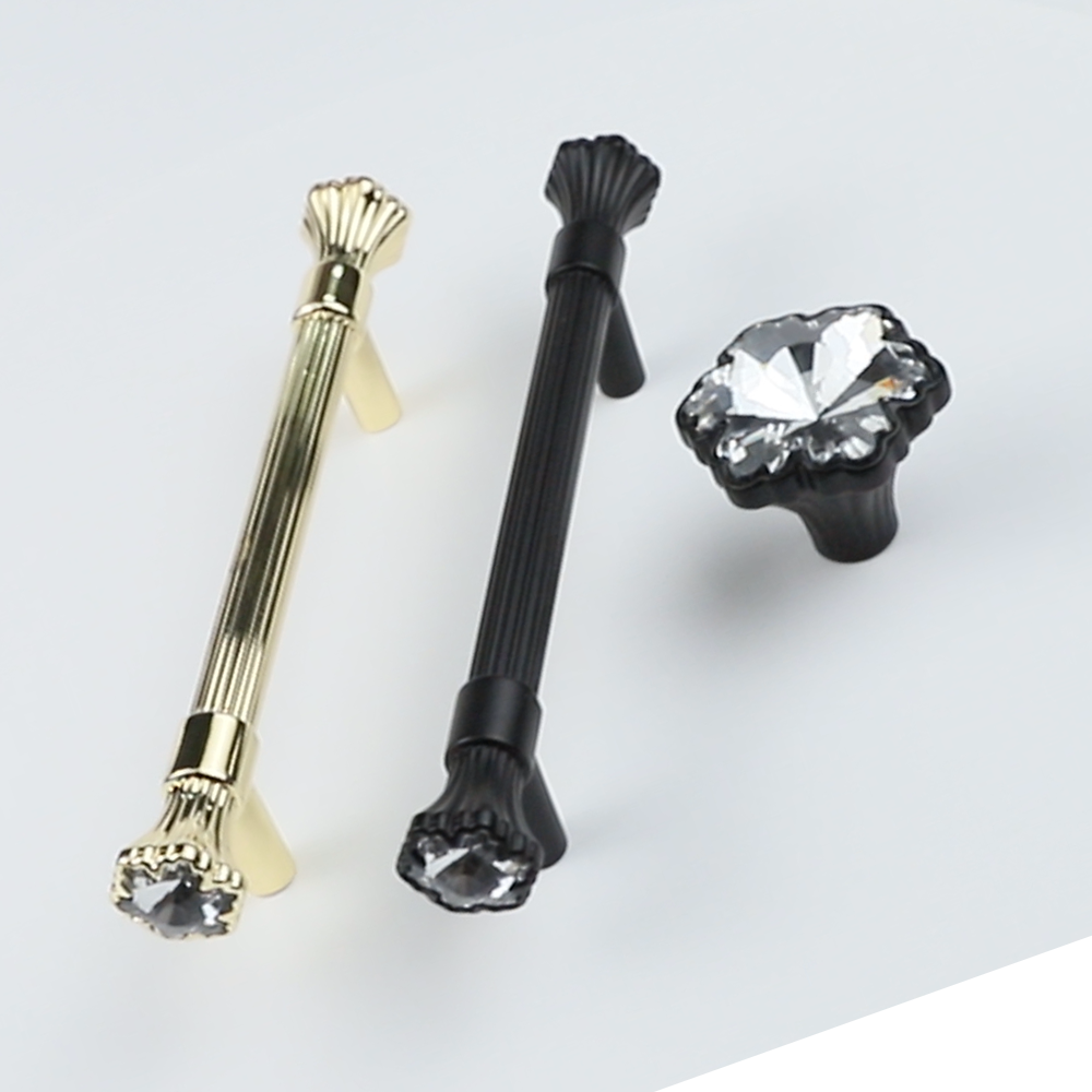 Aluminium Alloy Pulls Furniture Hardware Kitchen Cabinet Cupboard Dresser Wardrobe Drawer Door Gold Black Modern Pull Handles