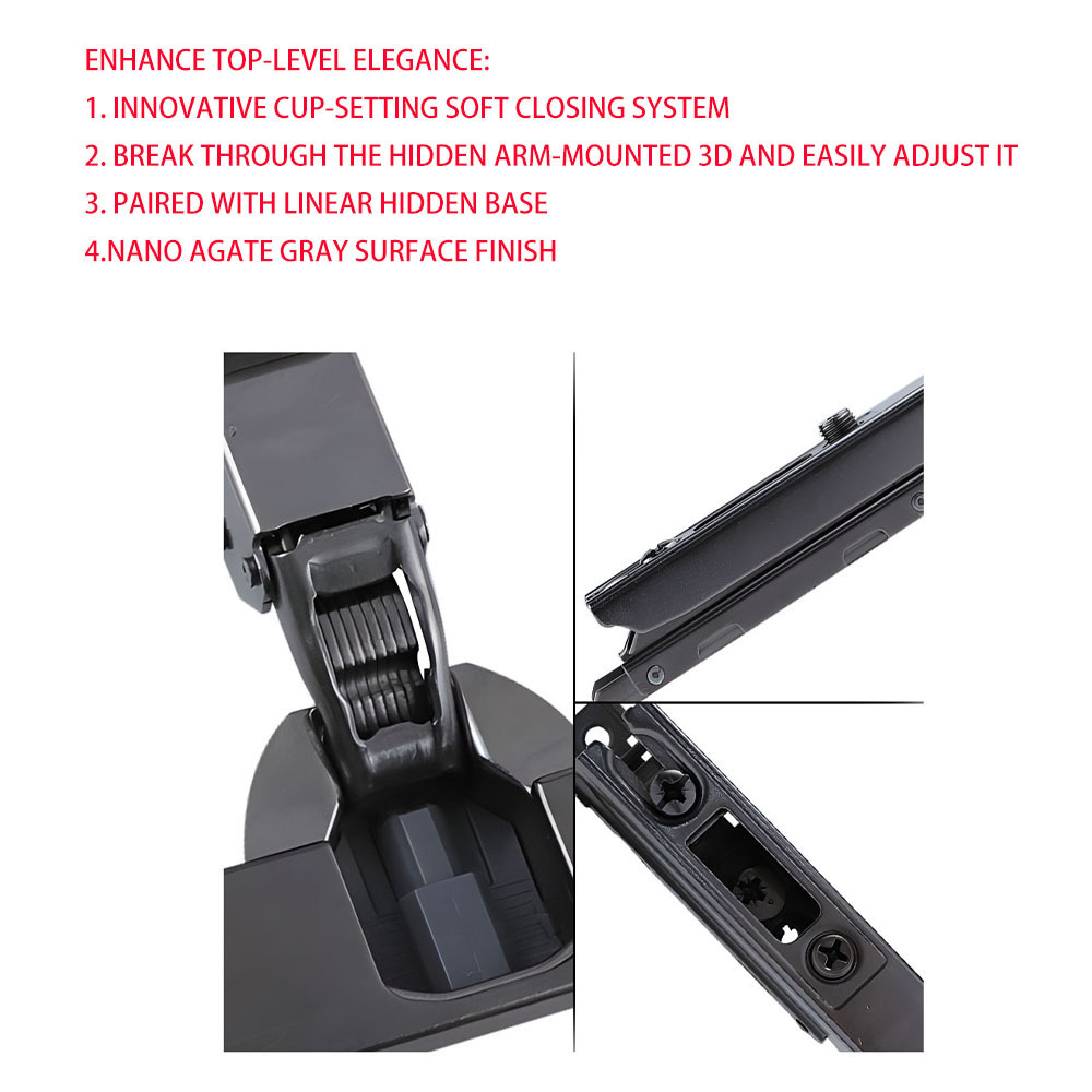 Big discount hot selling one-word base hinge  Kitchen Cabinet Folding Table Furniture Hinge Soft Close Cabinet Hidden Door Hinge