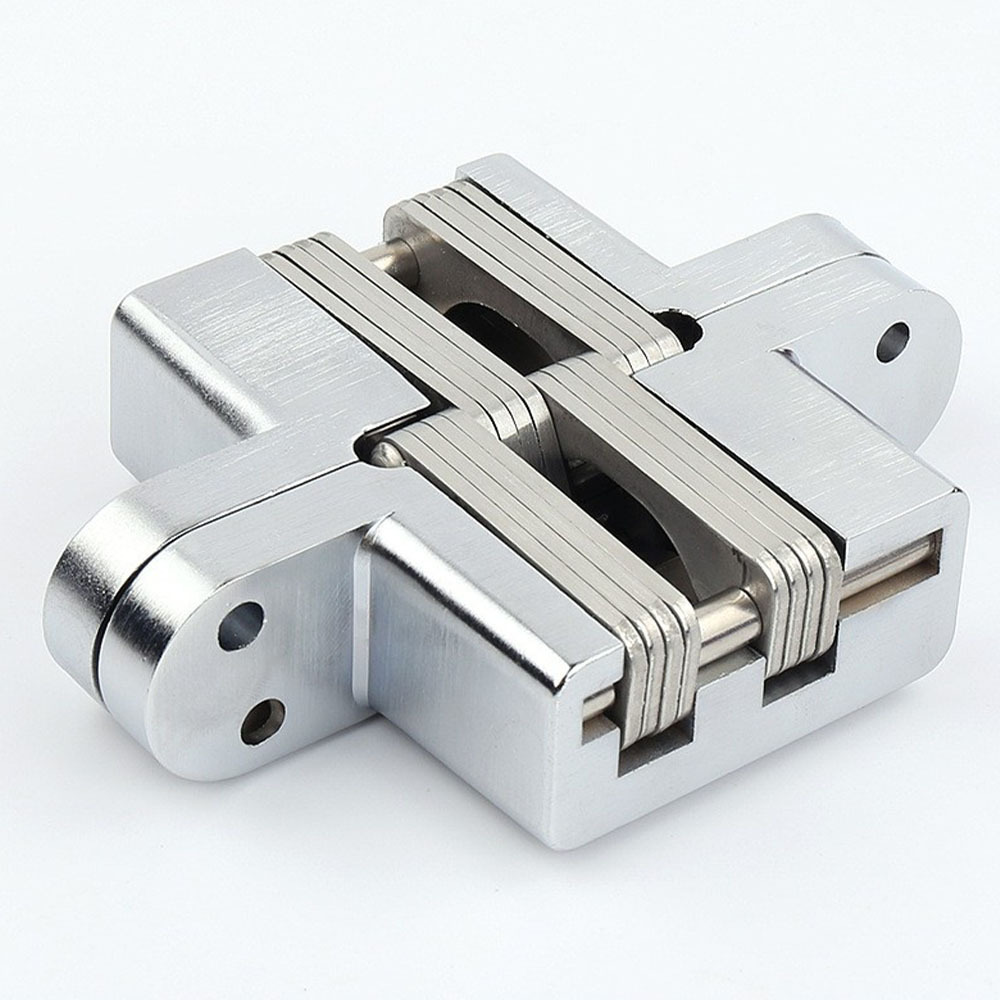 180 Degree Concealed Hinge Zinc Alloy Invisible Cross Hinge Heavy Duty 3d Adjustable Hidden Door Hinge