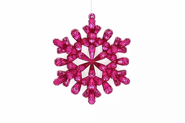 Mardi Gras Holiday Decorations Acrylic pink Snowflake Ornament For Christmas Tree Decor