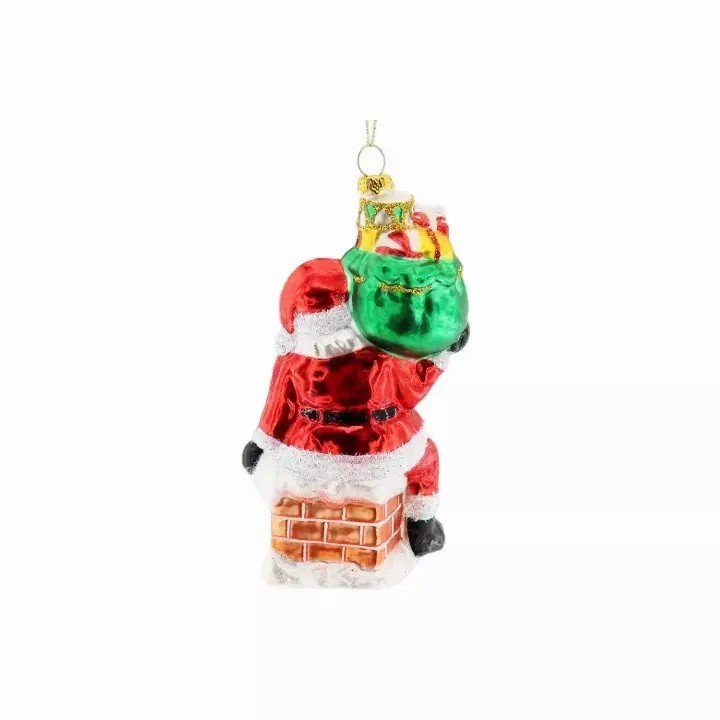 Handmade Christmas Santa Claus Valentine Festival Xmas  Gifts Decoration Glass Crafts Santa Claus Figurines Hanging Ornament