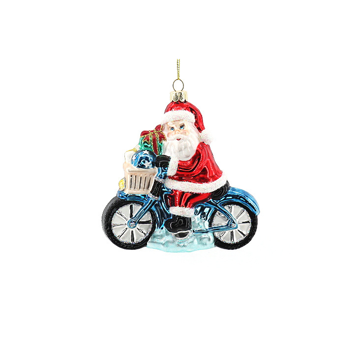 Zhengtian Handmade Santa Claus Car Glass Ornament for Christmas Tree Decoration Manufacturer's Hanging Ornament