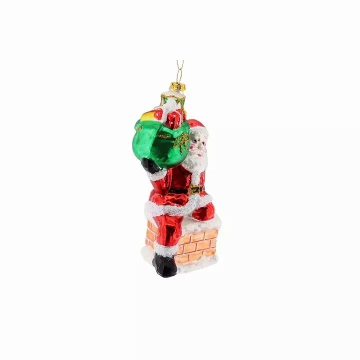 Handmade Christmas Santa Claus Valentine Festival Xmas  Gifts Decoration Glass Crafts Santa Claus Figurines Hanging Ornament